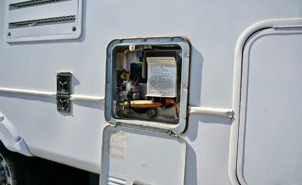 RV water heater being serviced during a mobile repair visit in the East Valley
